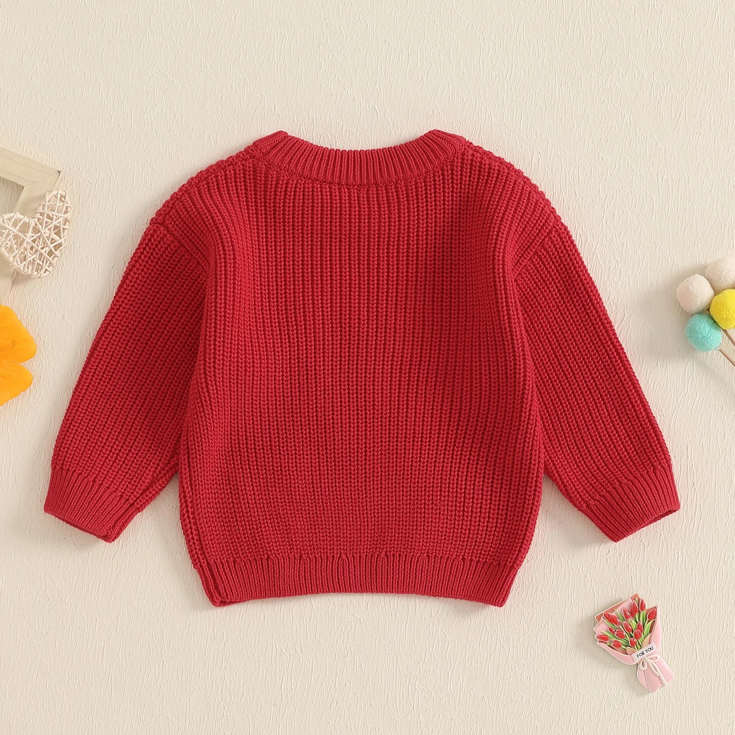 Embroidered 25¢ Kisses Knit Sweater, Unisex