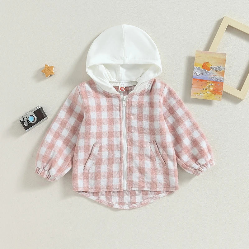 Plaid Hooded Zip Jacket, Unisex