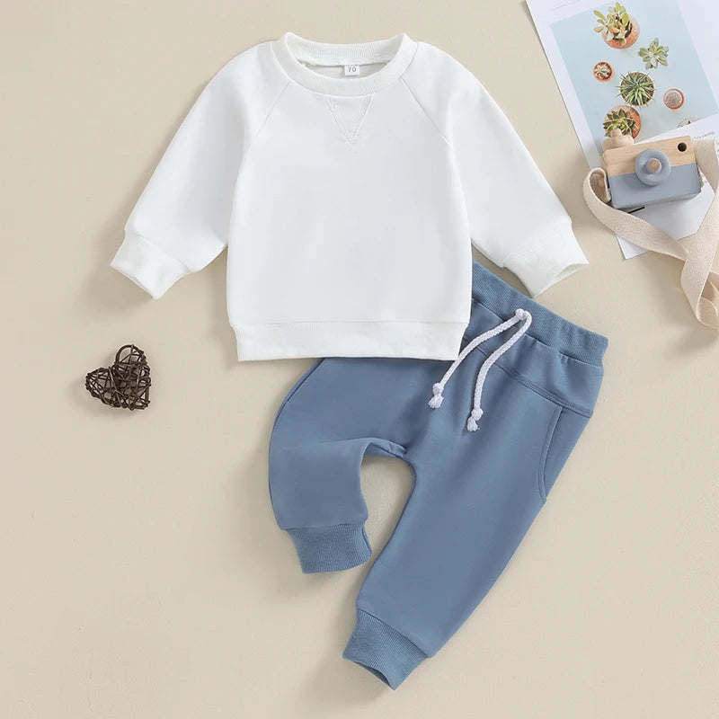 V-Stitch Sweatshirt Pocket Pant Set, Unisex