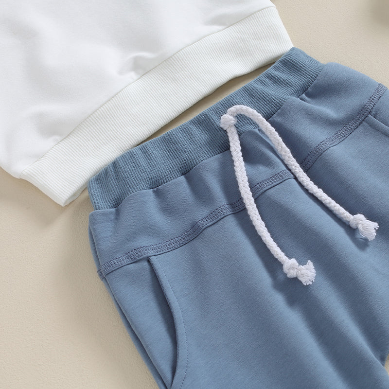 V-Stitch Sweatshirt Pocket Pant Set, Unisex