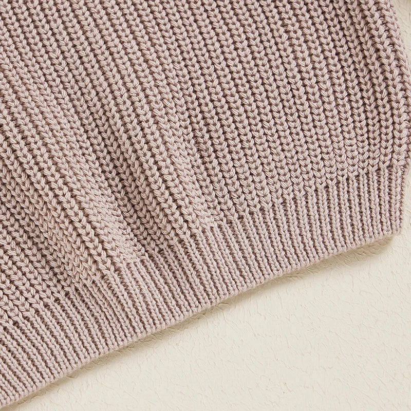 Girls Casual Solid Knit Sweater